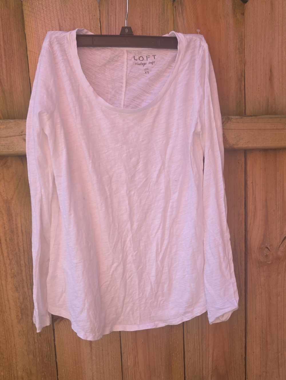LOFT White Scoop Neck Long Sleeve Top